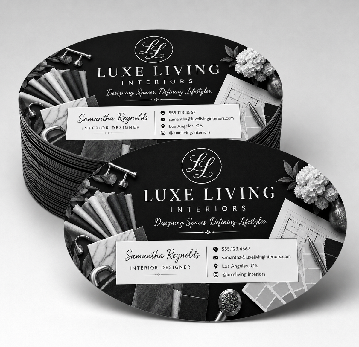 Oval Shaped Business Cards