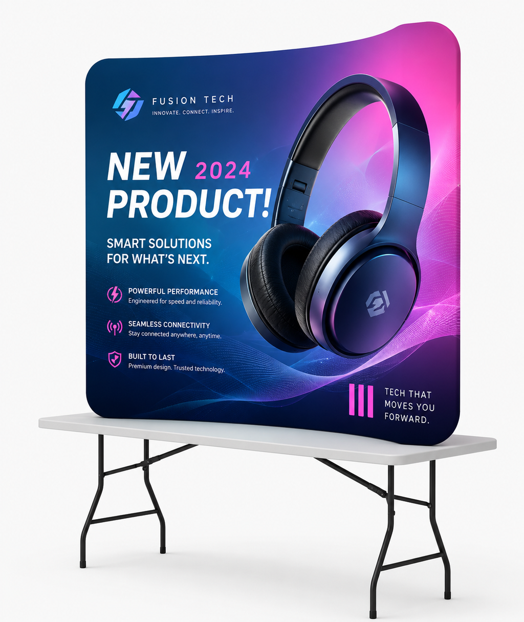 6ft Curved Tension Fabric Display
